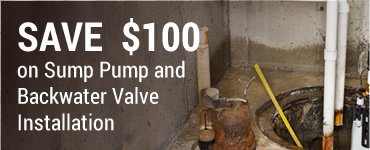 Save $100 on Sump Pump and Backwater Valve Installation