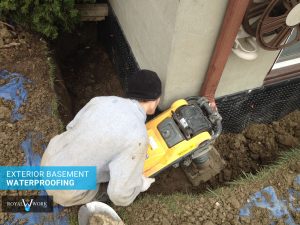 backfilling soil after exterior-basement waterproofing