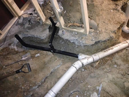 white drainage pipes