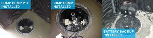 sump pump and battery backup installation